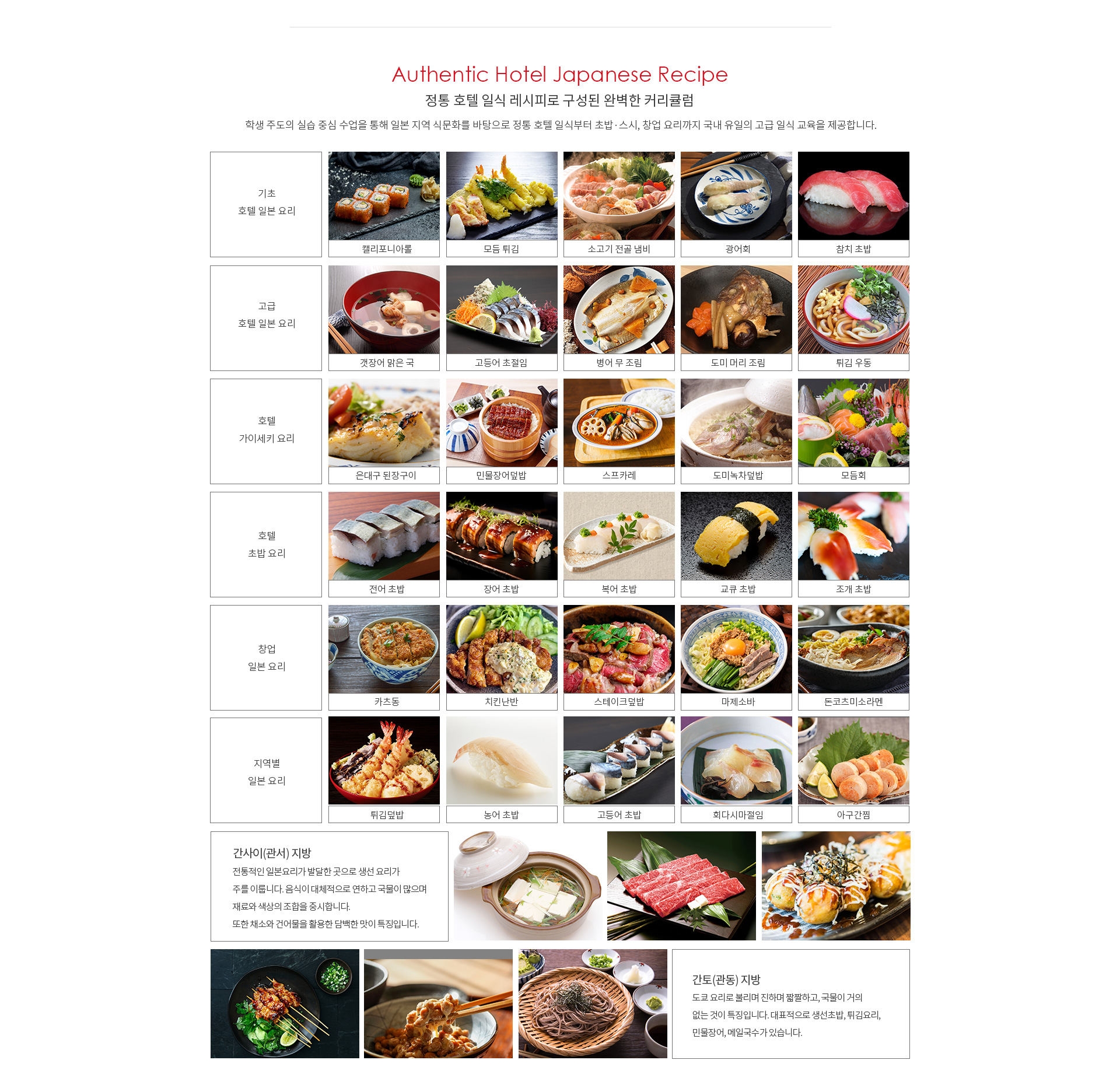 호텔일식조리학과 대학